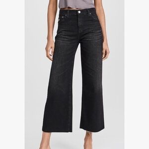 Ag Adriano Goldschmied Black Wide Leg Jeans